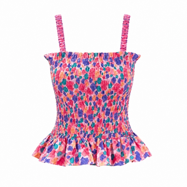 HUMANITY HANOI -  Ruffle Seashell Top in Pink