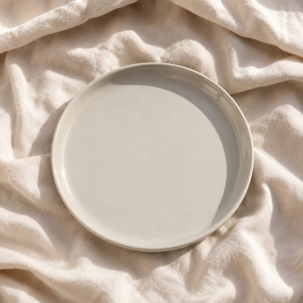 BÁT TRÀNG CERAMIC - Medium Basic Plate in Grey