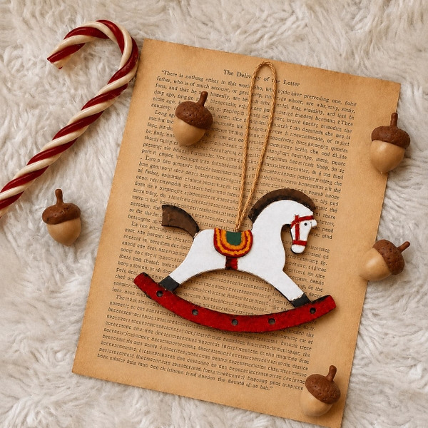 CHRISTMAS - Wood Ornament in Rocking Horse