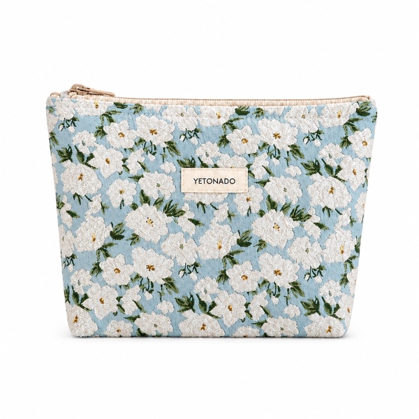 MAKE UP PURSE - Jasmin Flower in Blue