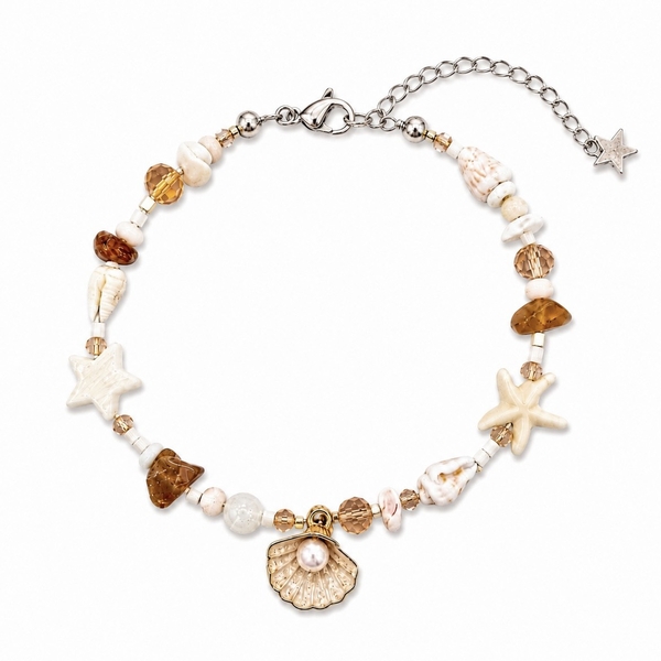 MERMAID - 'Luna' Glass Bead & Natural Gemstone Bracelet