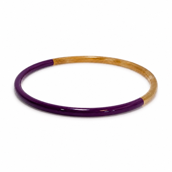AZIET -  Buffalo Horn & Lacquer Bangle in Deep Plum