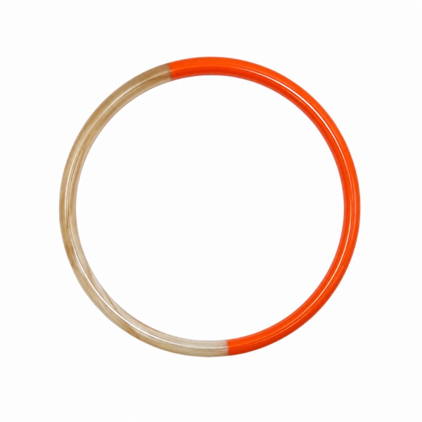 AZIET -  Buffalo Horn & Lacquer Bangle Bracelet in Orange