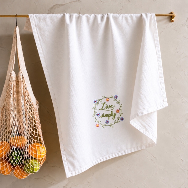 KITCHENWARE - 'Live Simply' Tea Towel