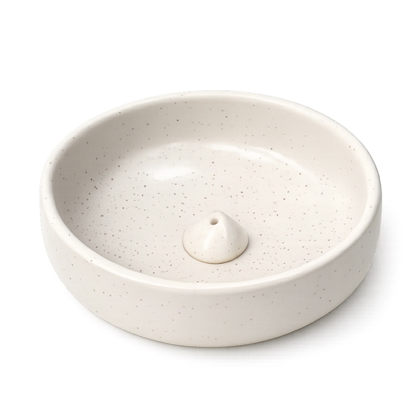 BAT TRANG - Ceramic Round Incense Holder in Pepper