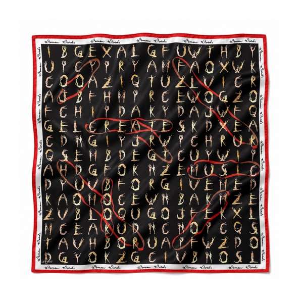 LY VU -  ‘Woman Words’ Silk Carre Scarf
