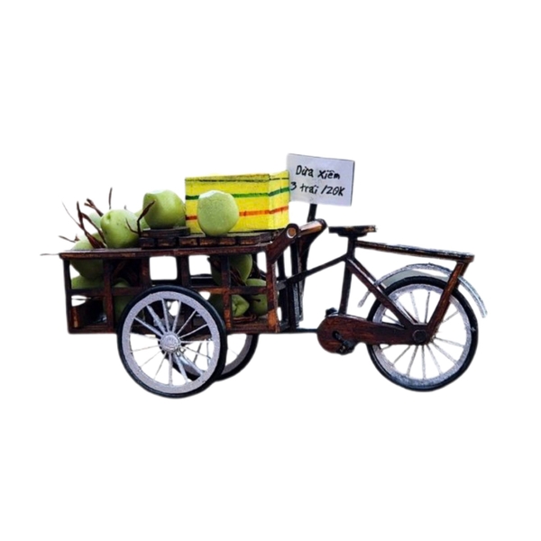 NHA TIN - 'Xe Trái Dừa - Coconut Vendor Cart' Magnet In Brown