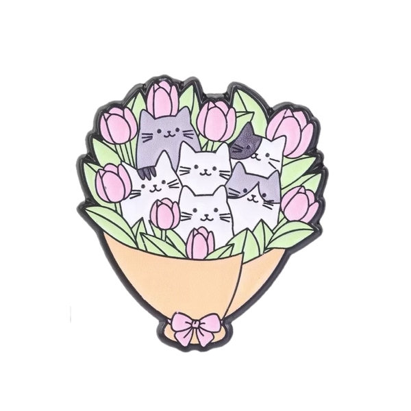 ENAMEL PIN - Cat Bouquet