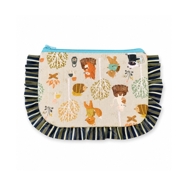 RUNG HANDMADE - ‘Jungle’ Ruffled Make Up Purse