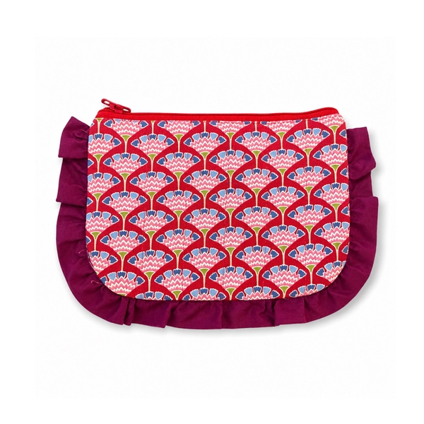 RUNG HANDMADE - 'Fan Pattern' Ruffled Make Up Purse