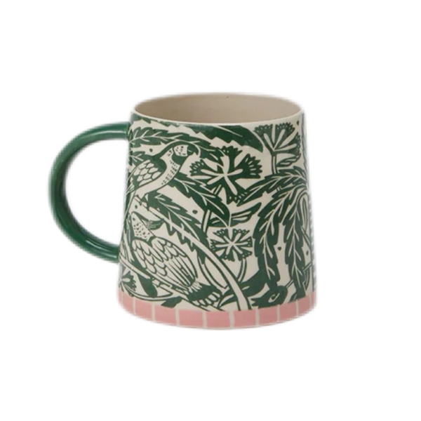 BAT TRANG - Ceramic Birdy Mug in Green