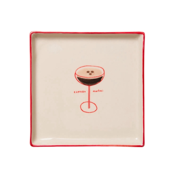 BÁT TRÀNG CERAMIC - ‘Espresso Martini’ Square Plate