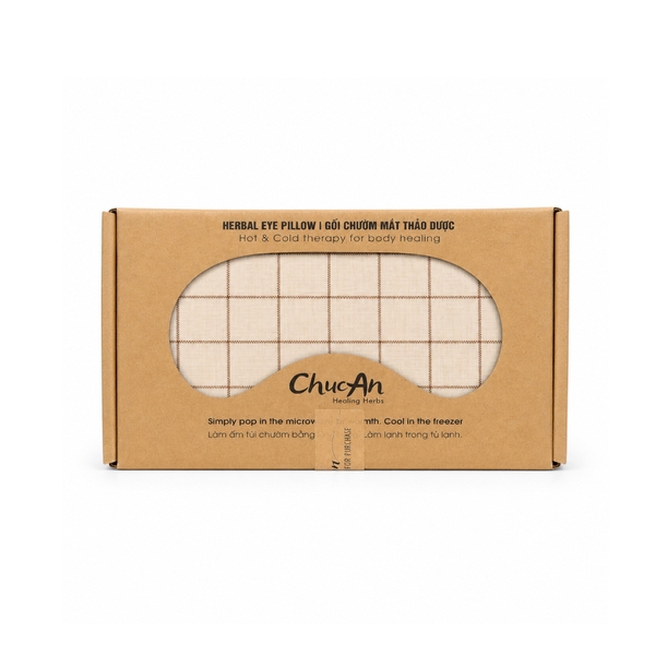 CHUC AN HEALING HERBS - Herbal Eye Pillow in Beige Gingham