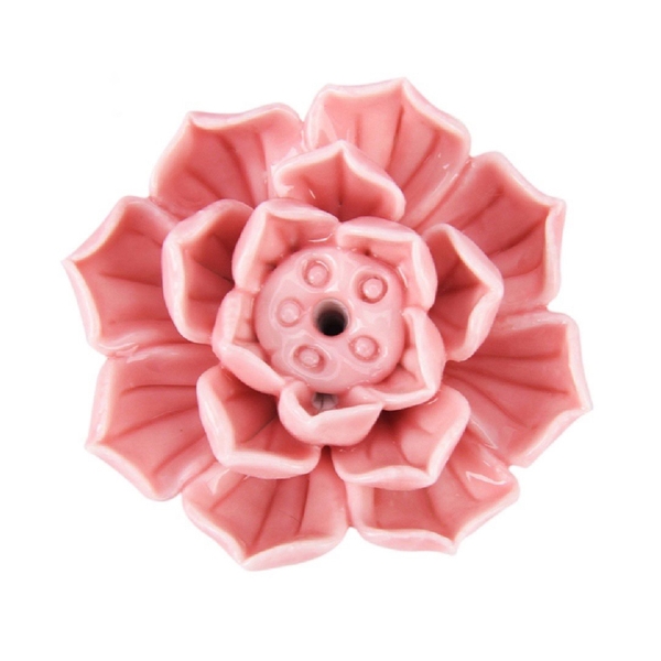 BAT TRANG - Ceramic Lotus Incense Holder In Pink