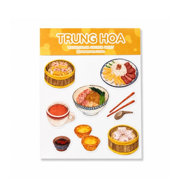 PHANHSHI STUDIO - ‘Trung Hoa’ Mini Watercolor Sticker Sheet