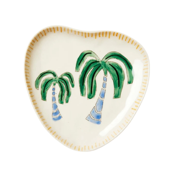 BAT TRANG - Ceramic Palm Tree Heart Plate