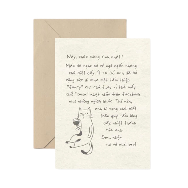 I Have Been There - 'Cat’s Drinking Wine' Greeting Card