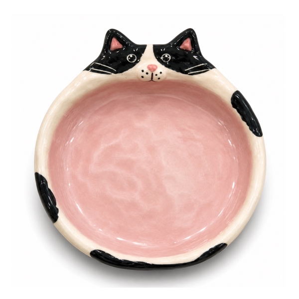LINDO CRAFTS - Ceramic Tuxedo Cat Plate