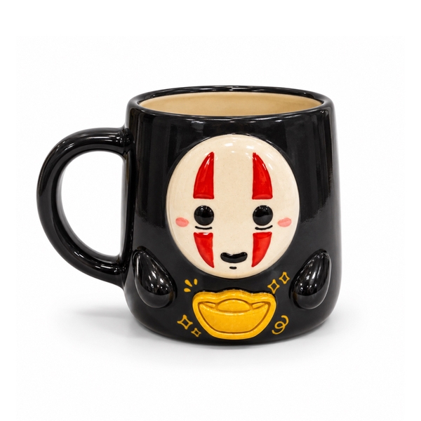 MEOW POTTERY - Short Mug in No Face & Gold Bar
