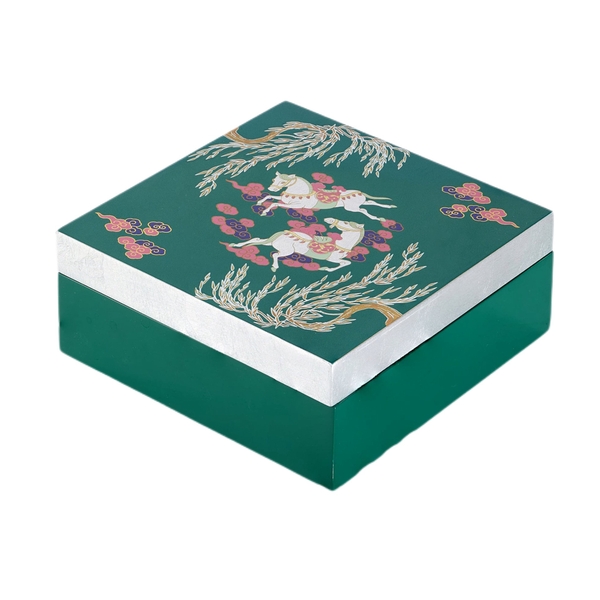LA'ARTISAN - 'Liễu Mã - Horse & Willow' Gold Plated Lacquer Box