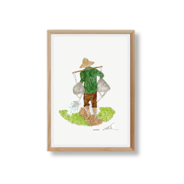 LAURIE DRAWS - 'Field Worker No.01' Framed Art Print