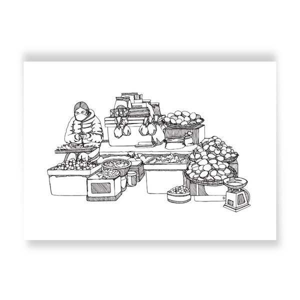 Line Study Studio - ‘Second Market B&W' Art Print