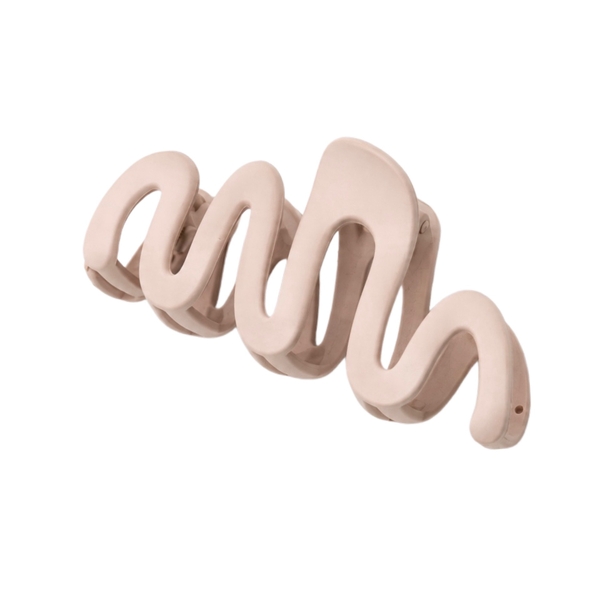 Zigzag Hair Claw - Beige