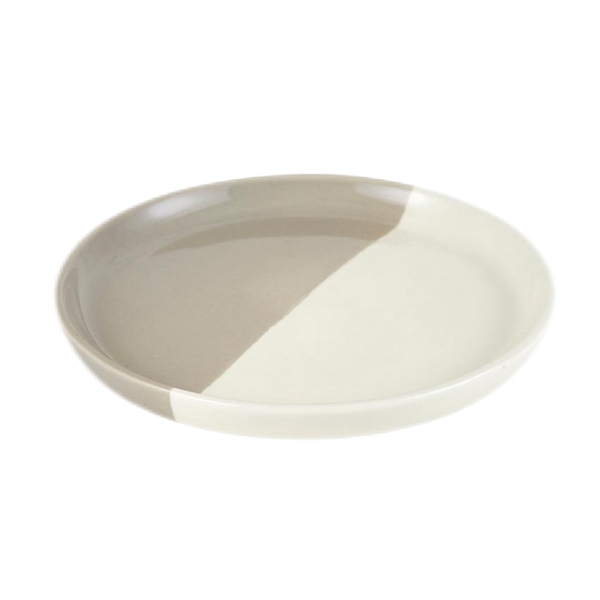 BAT TRANG - Ceramic Two Tone Plate In Beige