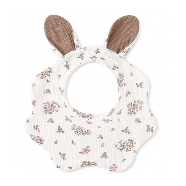 KID & BABY - Muslin Bunny Bib in Tiny Flower