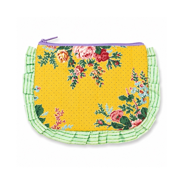 RUNG HANDMADE - 'Rose Garden' Ruffled Make Up Purse