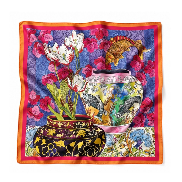 LY VU -  ‘Oriental Dream’ Silk Carre Scarf