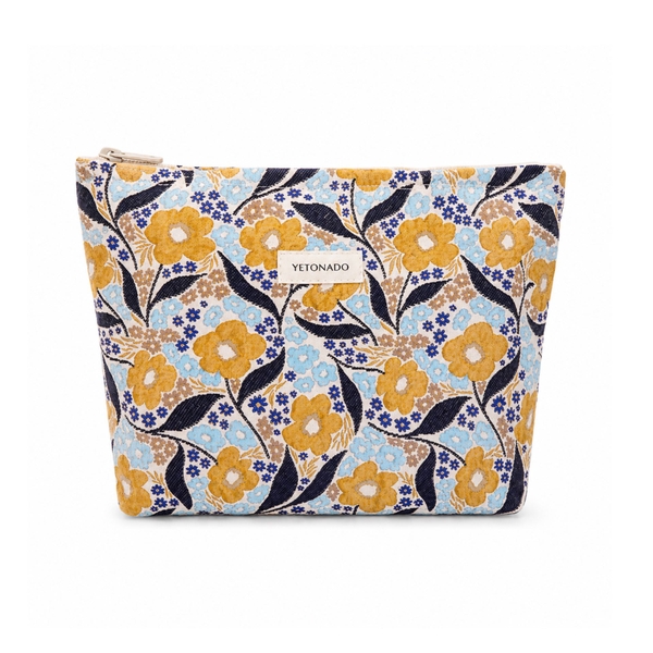 Make Up Purse - Yellow Flower With Black Leaf