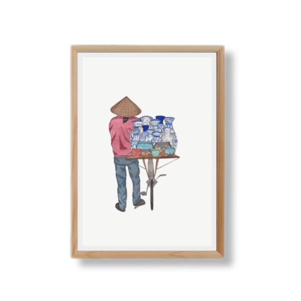 LAURIE DRAWS - ‘Pottery Bike No.02’ Framed Art Print