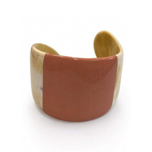 AZIET -  Buffalo Horn & Lacquer Cuff in Salmon