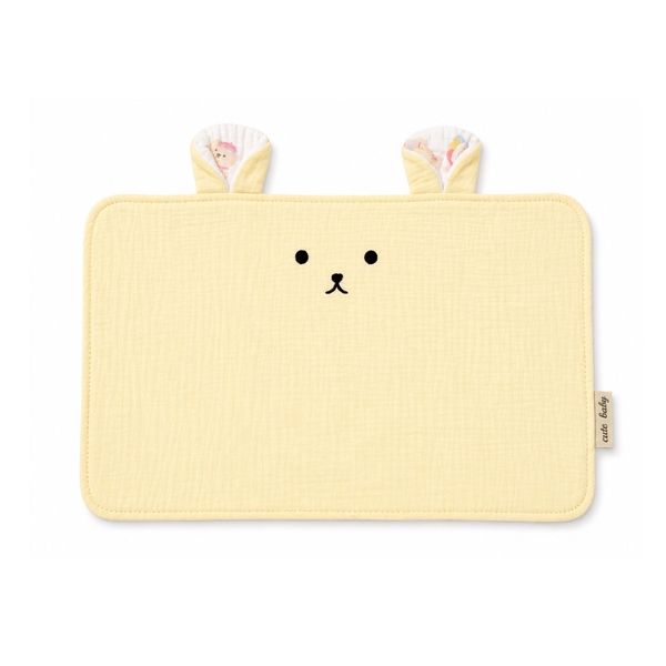 Baby Musline Pillow - Yellow Bunny