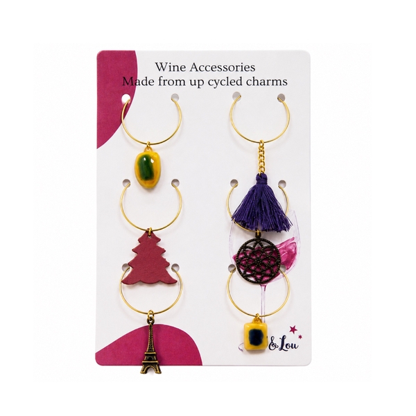 ELI & LOU - Wine Bottle Charm (Set Of 6)