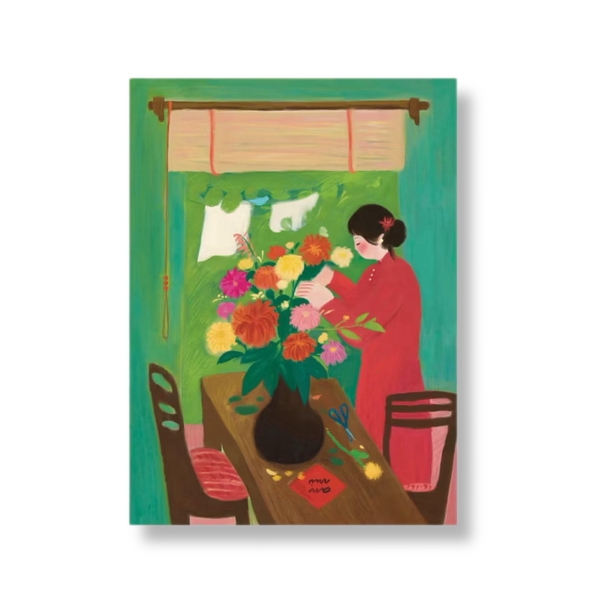 I Have Been There - 'A Woman With Dahlia Flower' Print