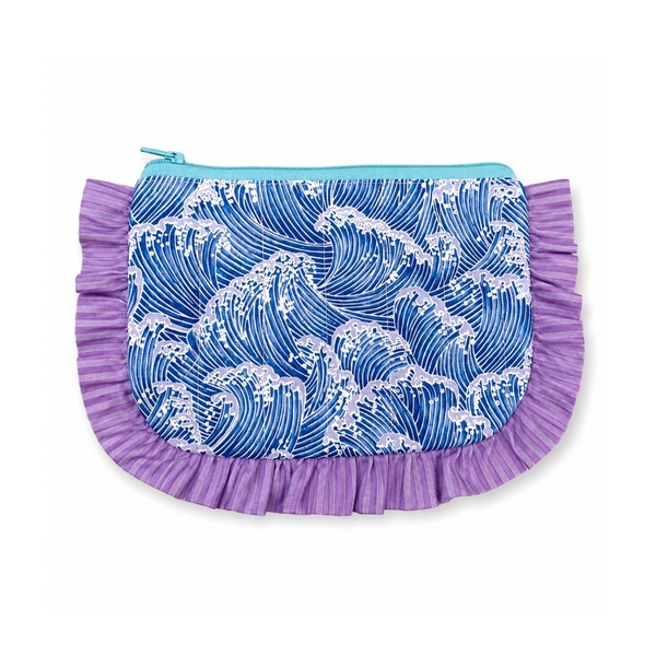 RUNG HANDMADE - 'Ocean Wave' Ruffled Make Up Purse