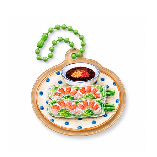 PHANHSHI STUDIO - ‘Gỏi Cuốn / Spring Roll’ Mini Keychain