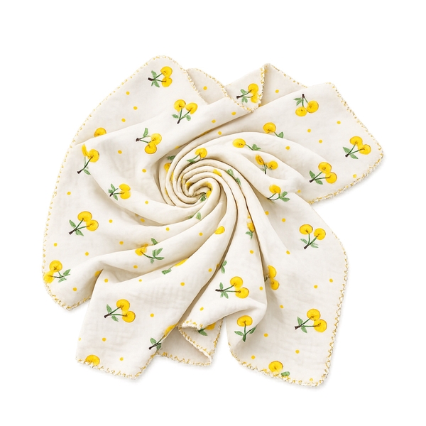 Muslin Blanket For Babies - Yellow Cherry