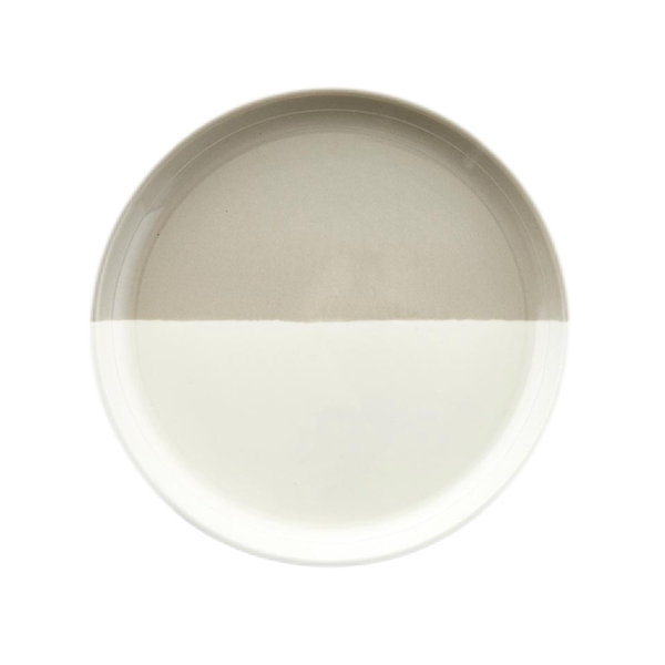 BAT TRANG - Ceramic Two Tone Plate In Beige