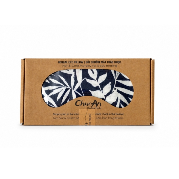 CHUC AN HEALING HERBS - Herbal Eye Pillow in Navy With White Leaf