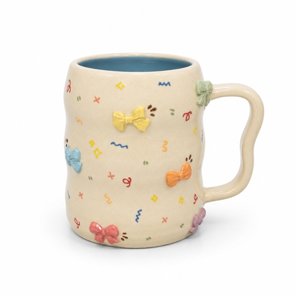 MEOW POTTERY - Bubble Mug With Colorful Bow Charm