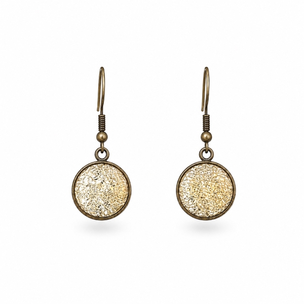 ELI & LOU - Leather Earrings In Glitter Gold