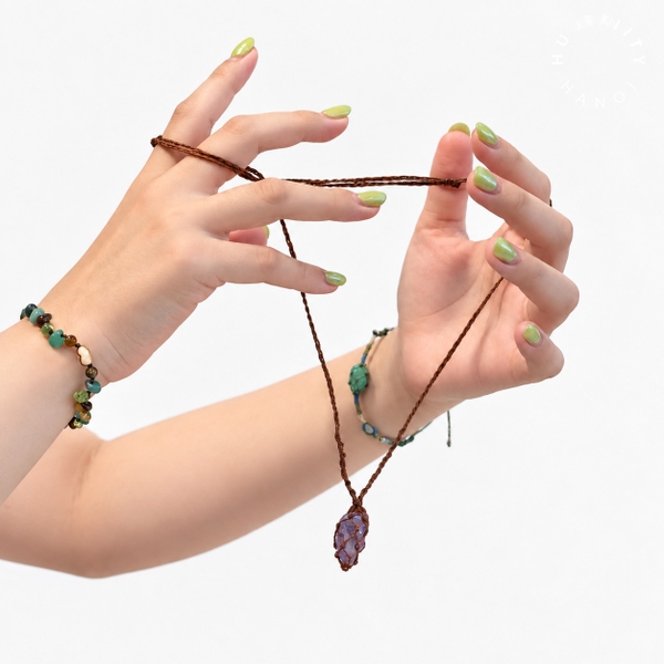 MERAKI TOWN - Single Stone Necklace in Amethyst