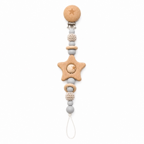 Baby Macrame Pacifier Holder - Star