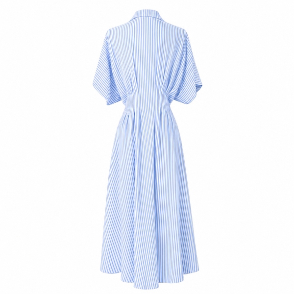HUMANITY HANOI - Shirt Dress in Striped Blue