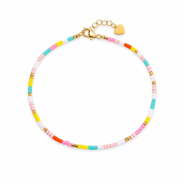 HUMANITY HANOI -  Rainbow & 24K Gold Plated Bead Bracelet