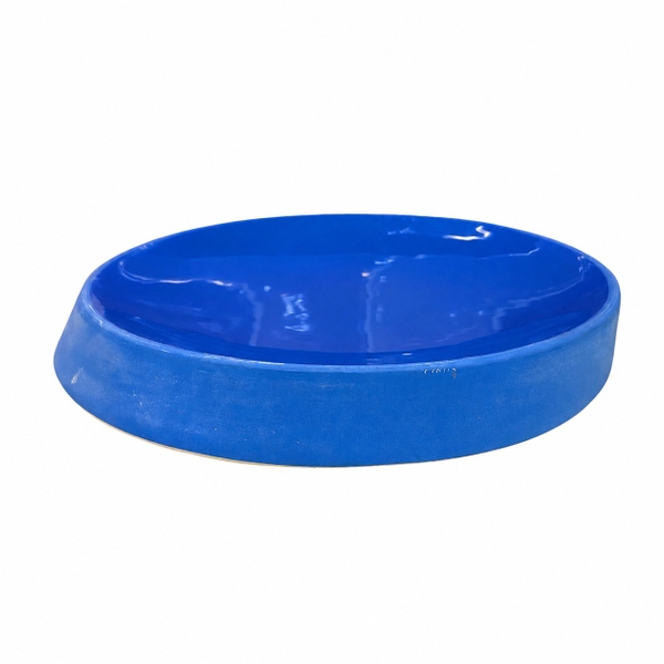 BAT TRANG -  Ceramic Basic Thick Tray In Blue