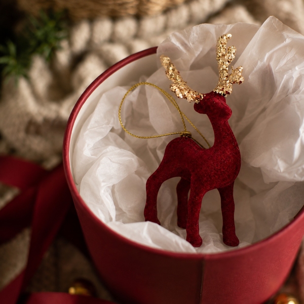 Velvet CHRISTMAS Ornament - Reindeer